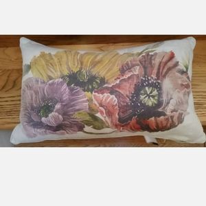 Magaschoni Pillow Cover 100% linen (insert included) 12" x 19.5" lumbar